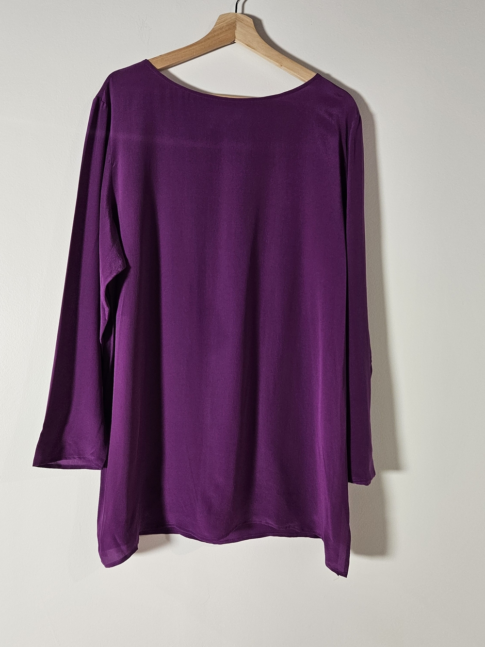 VTG 90s Diane Gilman 100% Silk Tunic Blouse L NWT Purple